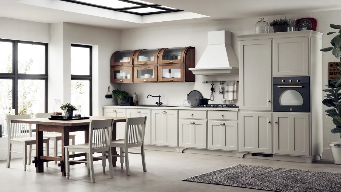 Cucina Shabby Chic Favilla in Laccato opaco Tortora di Scavolini