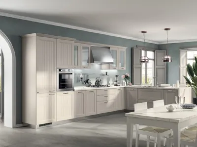 Cucina Shabby Chic Colony 04 in laccato Sabbia opaco a doghe di Scavolini