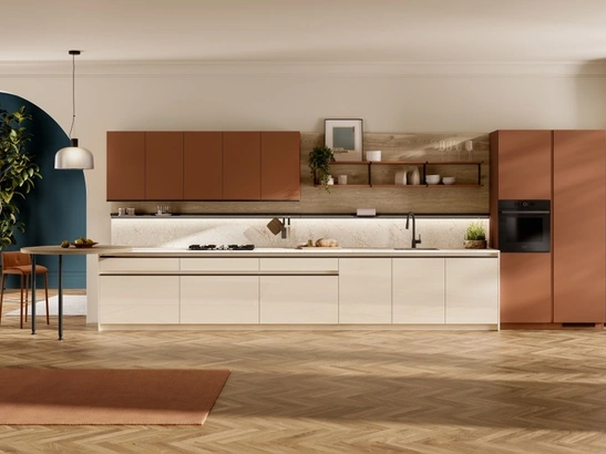 Cucina su misura lineare Stilo 03 in laccato lucido e opaco Scavolini