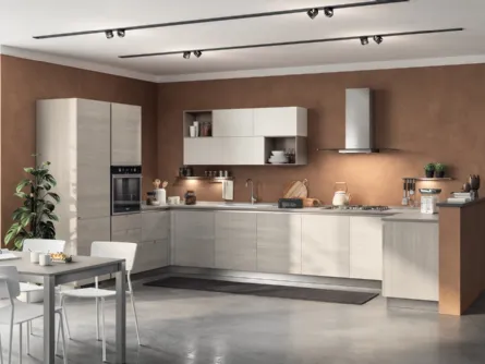 Cucina su misura Urban & Urban Minimal in decorativo Larice Pasha di Scavolini